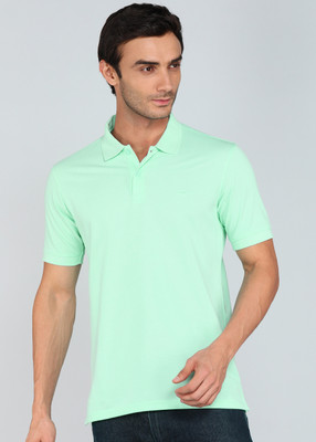 PARK AVENUE Solid Men Polo Neck Light Green T-Shirt