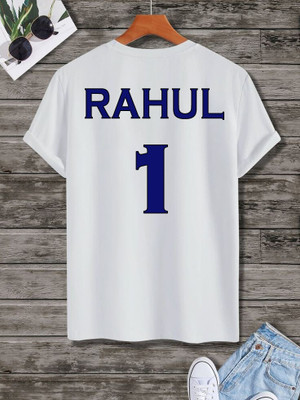MOON IN Printed, Typography Men Round Neck White T-Shirt