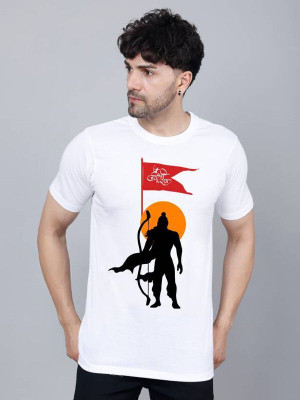GPGARMENTSS Printed Men Round Neck White T-Shirt
