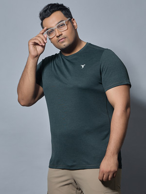 TECHNOSPORT Printed Men Crew Neck Black T-Shirt