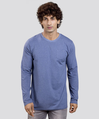 I&D Solid Men Round Neck Multicolor T-Shirt
