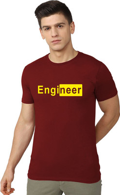 OrrganicChics Typography Men Round Neck Maroon T-Shirt