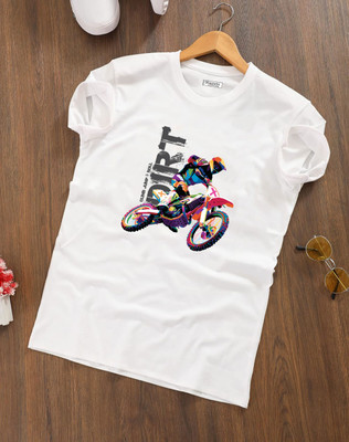 Magneto Printed Men Round Neck White T-Shirt