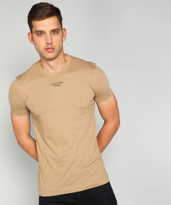 Calvin Klein Jeans Solid Men Polo Neck Brown T-Shirt