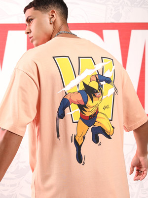 HIGHLANDER Printed Men Round Neck Pink T-Shirt