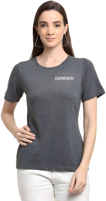 SZN Graphic Print Women Round Neck Grey T-Shirt