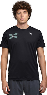 PUMA Printed Men Round Neck Black T-Shirt