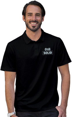 Fighterhero Typography Men Polo Neck Black T-Shirt