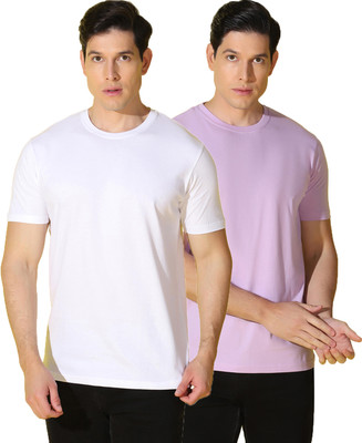 WOOSTRO Solid Men Round Neck Multicolor T-Shirt