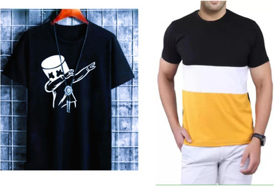 Pachirisu Printed Men Round Neck Multicolor T-Shirt