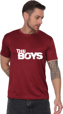 Motifashion Graphic Print Men Round Neck Maroon T-Shirt
