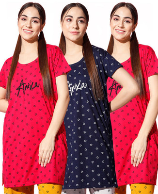 Fit N Fame Graphic Print Women Round Neck Multicolor T-Shirt