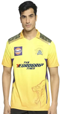 YUTU Printed, Typography Men Polo Neck Yellow T-Shirt