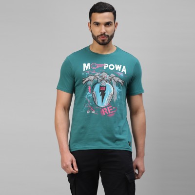 ROYAL ENFIELD Printed, Typography Men Round Neck Green T-Shirt