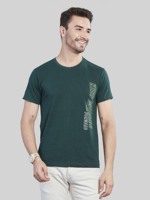 BE POSITIVE Solid Men Round Neck Green T-Shirt