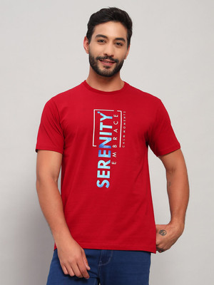 CANTABIL Printed Men Round Neck Red T-Shirt