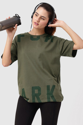 FuaarK Solid Women Round Neck Dark Green T-Shirt