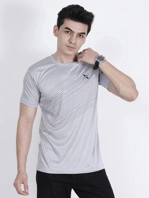 Cruister Solid Men Round Neck Grey T-Shirt