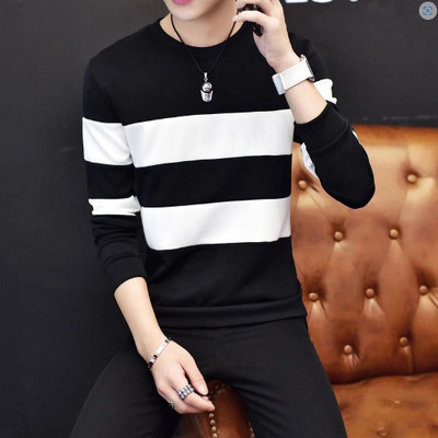 SURUBALA Striped Men Polo Neck Reversible White T-Shirt