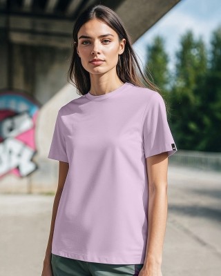 BEWAKOOF Solid Women Round Neck Pink T-Shirt