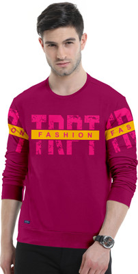 Trend Twisst Printed Men Round Neck Maroon T-Shirt