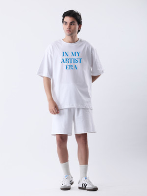 TheBTclub Typography Men Round Neck White T-Shirt