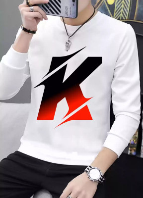 PRABHU Printed Men Round Neck White T-Shirt