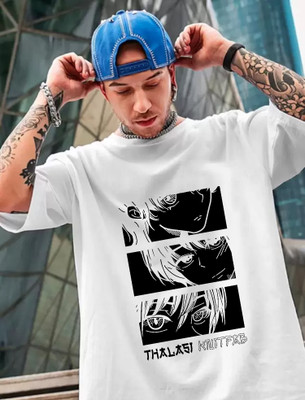 Three Arrows Printed, Typography Men Round Neck White T-Shirt