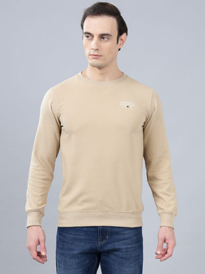 CANTABIL Solid Men Round Neck Beige T-Shirt