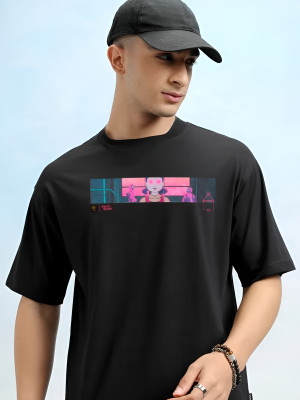 SQUID GAME X ROYAL STANCE Graphic Print Men Round Neck Black T-Shirt