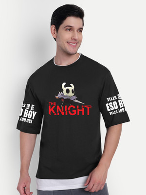 HouseOfCommon Printed Men Round Neck Black T-Shirt