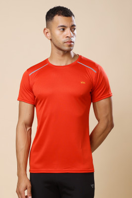 KEX Solid Men Round Neck Red T-Shirt