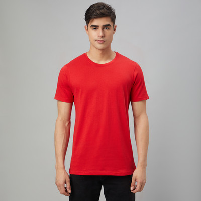 FTX Solid Men Round Neck Red T-Shirt