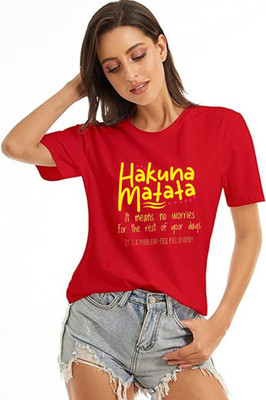 ADDYLIFESTYLE Graphic Print Women Racerback Red T-Shirt