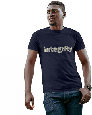 Fighterhero Graphic Print Men Round Neck Navy Blue T-Shirt