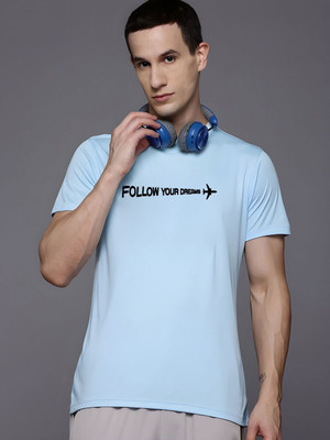 SZN Graphic Print Men Round Neck Light Blue T-Shirt