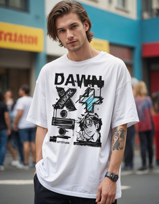 Smartees Printed Men Round Neck White T-Shirt
