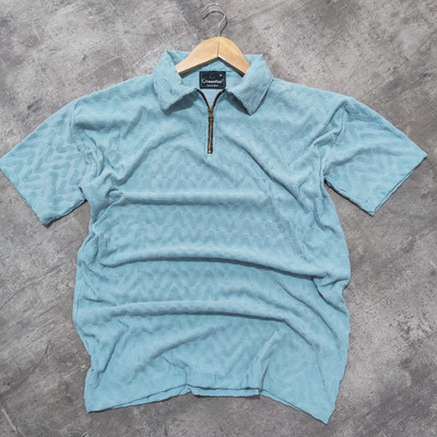 GreenFlair Solid Men Polo Neck Blue T-Shirt