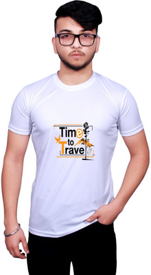 KRYONIX Printed, Typography Men Round Neck White T-Shirt