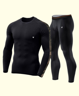 Kyk Colorblock Men Round Neck Black, Dark Green T-Shirt