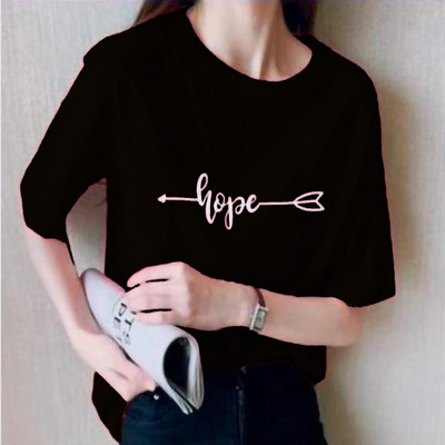 SAHAL Printed Women Round Neck Black T-Shirt