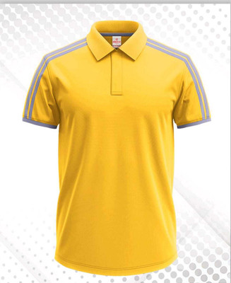 GRATITUDE ROCK Solid Men Polo Neck Dark Blue T-Shirt