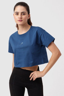 FuaarK Solid Women Round Neck Blue T-Shirt