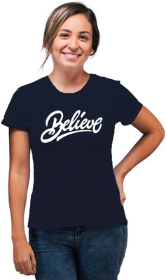 SmarTee Street Printed Women Round Neck Blue T-Shirt