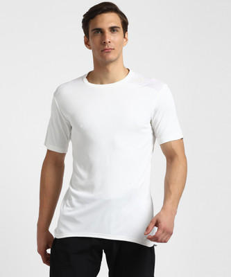 ADIDAS Solid Men Round Neck White T-Shirt