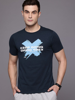 HRX by Hrithik Roshan Printed Men Round Neck Blue T-Shirt