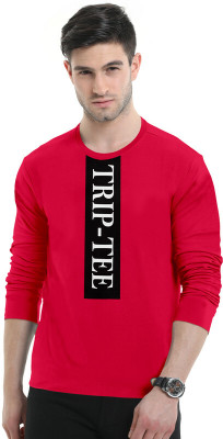 Triptee Colorblock Men Round Neck Red T-Shirt