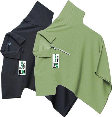 HELMONT Solid Men Polo Neck Black, Green T-Shirt