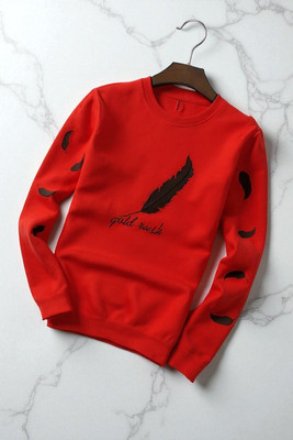 FASHIUM Printed Men Round Neck Red T-Shirt