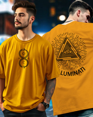 GESPO Printed Men Round Neck Yellow T-Shirt